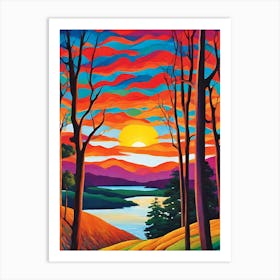 Sunset In The Woods Art Print