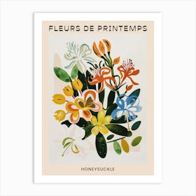 Spring Floral French Poster  Honeysuckle 2 Art Print