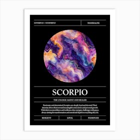 Tourmaline Crystal Gem, Scorpio Zodiac Sign Art Print