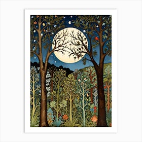 William Morris Full Moon In The Forest 13 Art Print