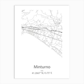 Minturno,Italy Minimalist Map Art Print