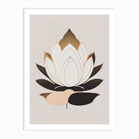 Giant Lotus Retro Minimal 5 Art Print