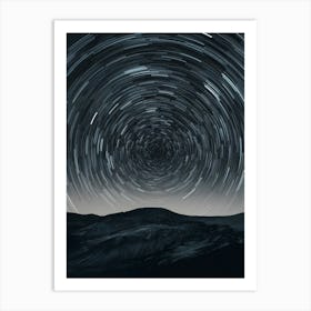 Star Trails In The Night Sky Art Print