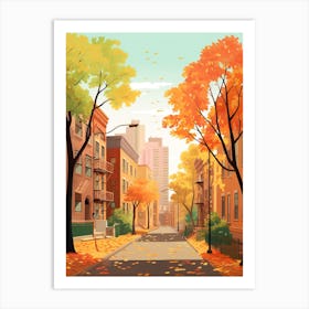 New York In Autumn Fall Travel Art 1 Art Print