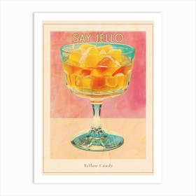 Yellow Jellied Candy Sweets Retro Collage 2 Poster Art Print
