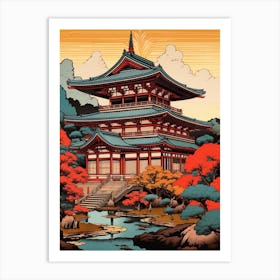 Nijo Castle, Japan Vintage Travel Art 2 Art Print