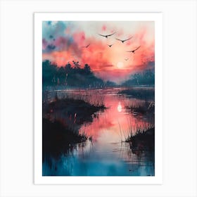 Landscape Mystic Swamps Art Print