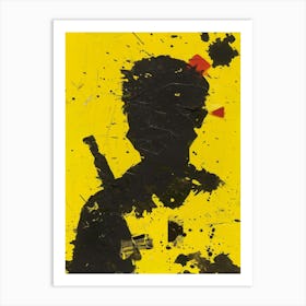 Silhouette Of A Soldier Art Print