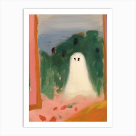 Painted Ghost, Matisse Style, Spooky Halloween Art Print