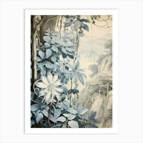 Vintage Jungle Botanical Illustration Passion Flower 2 Art Print