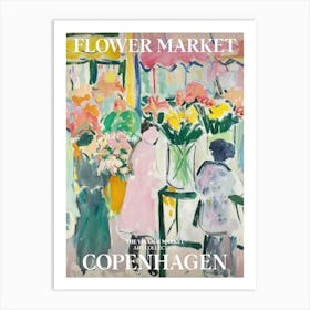 Vintage Flower Market Painting Copenhagen 2 Art Print