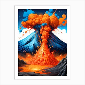 Volcano Orange 3 Art Print