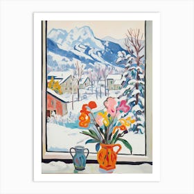 The Windowsill Of Banff   Canada Snow Inspired By Matisse 2 Art Print