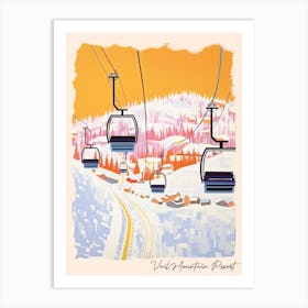 Poster Of Vail Mountain Resort   Colorado, Usa, Ski Resort Pastel Colours Illustration 1 Art Print