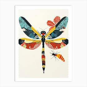 Colourful Insect Illustration Damselfly 1 Art Print