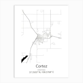 Cortez,United States Minimalist Map 1 Art Print