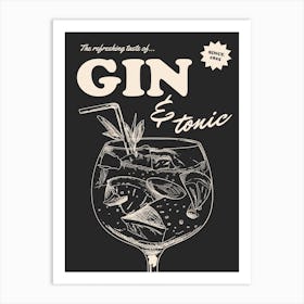 Retro Gin And Tonic Art Print