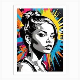 Graffiti Mural Of Beautiful Hip Hop Girl 17 Art Print