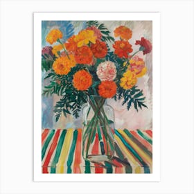 Carnations In A Vase 2 Art Print