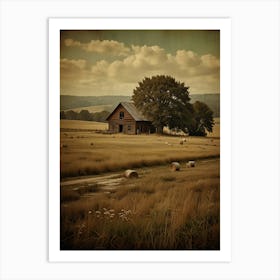 Barn In The Field 1 Art Print