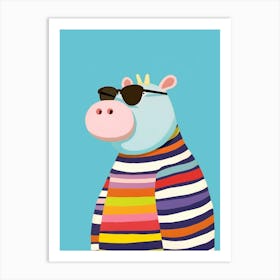 Little Hippo 2 Wearing Sunglasses Art Print