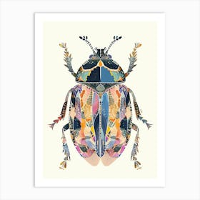 Colourful Insect Illustration June Bug 13 Art Print