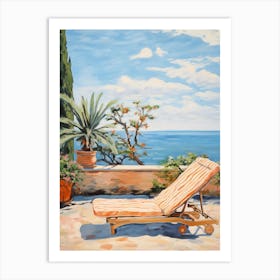 Sun Lounger By The Pool In Sicily Italy 2 Art Print