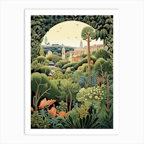 Park Gell Spain Henri Rousseau Style 3 Art Print