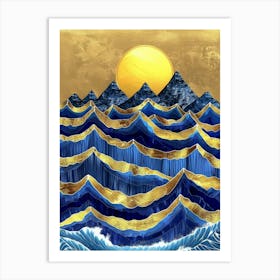 Ocean Waves At Sunset 2 Art Print