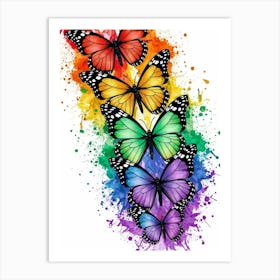 Rainbow Butterflies 2 Art Print