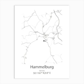 Hammelburg,Germany Minimalist Map Art Print