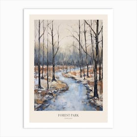 Winter City Park Poster Forest Park Portland United States 4 Art Print