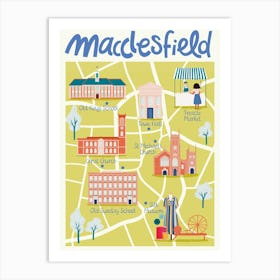 Macclesfield Map Illustration Art Print