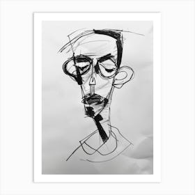 Portrait Of A Man With Glasses 3 Art Print