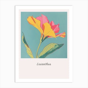 Lisianthus 2 Square Flower Illustration Poster Art Print