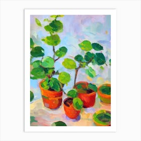 Chinese Money Plant 3 Impressionist Painting Art Print