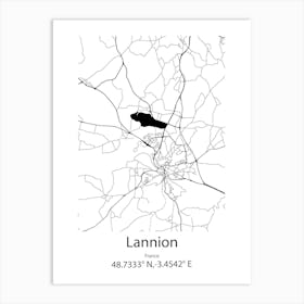 Lannion,France Minimalist Map Art Print