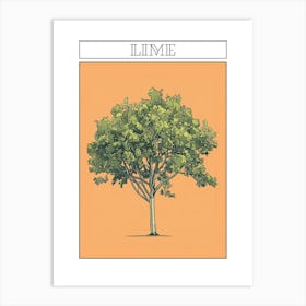 Lime Tree Minimalistic Drawing 2 Poster Art Print