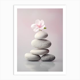 Zen Stones With Flower 1 Art Print