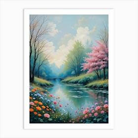 River In Bloom Art Print