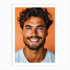 Portrait Of A Young Man Smiling Art Print