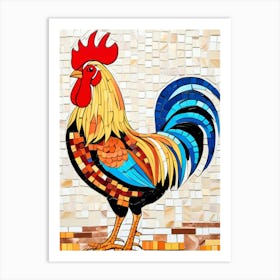 Mosaic Rooster 1 Art Print