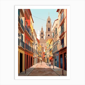 San Sebastian, Spain, Graphic Illustration 3 Art Print