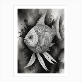 Fish In Black And White Art Print