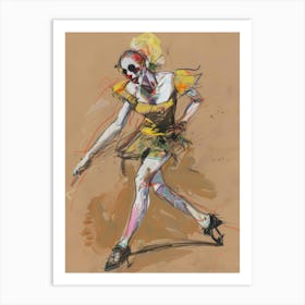 Dancer In Yellow Dress Art Print