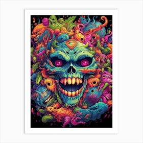 Skulls And Aliens Art Print