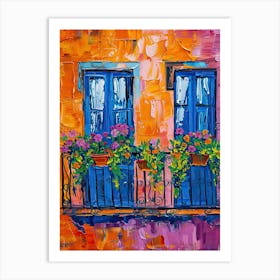 Balcony Painting In Barcelona 3 Art Print