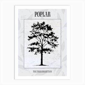 Poplar Tree Simple Geometric Nature Stencil 2 Poster Art Print
