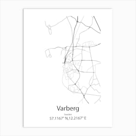 Varberg,Sweden Minimalist Map Art Print