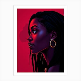 Woman With Hoop Earrings Art Print